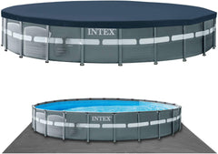 INTEX Ultra XTR Frame Pool Set 24ft x 52" ( 732cm x 132cm ) With Sand Filter Pump , Ladder, Pool Cover Ground Cloth