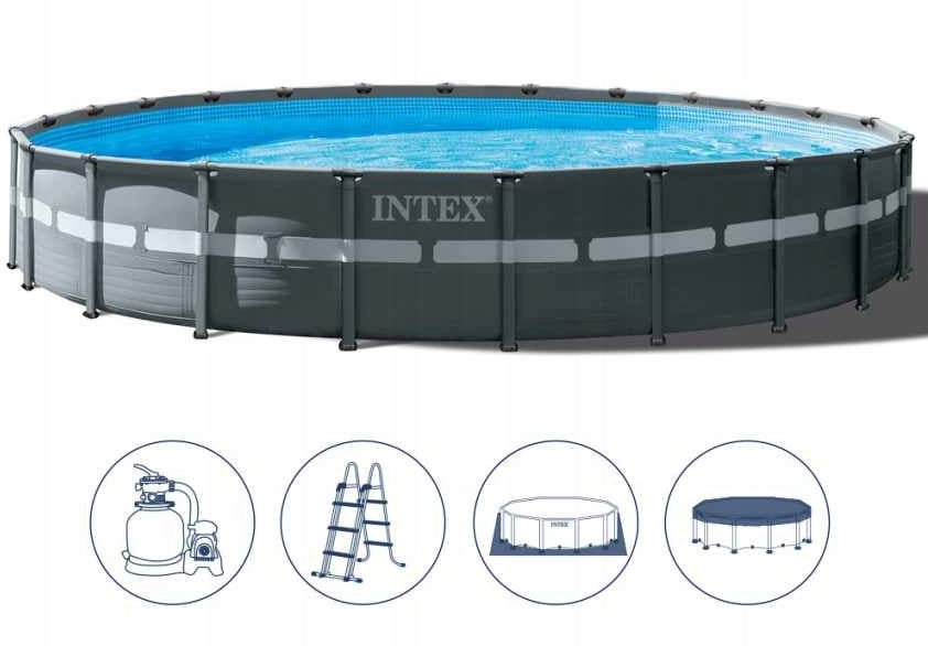 INTEX Ultra XTR Frame Pool Set 24ft x 52" ( 732cm x 132cm ) With Sand Filter Pump , Ladder, Pool Cover Ground Cloth