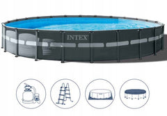 INTEX Ultra XTR Frame Pool Set 24ft x 52" ( 732cm x 132cm ) With Sand Filter Pump , Ladder, Pool Cover Ground Cloth