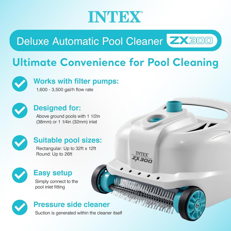 INTEX Automatic Pool Cleaner Vacuum Deluxe Zx300