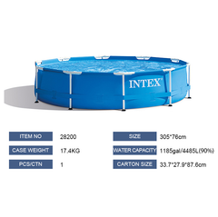 INTEX 10ft X 30in Round Metal Frame Pool ( 305 cm X 76 cm )