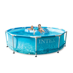 INTEX Beachside Metal Frame Round Above Ground Pool 10ft x 30"