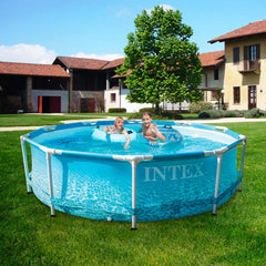 INTEX Beachside Metal Frame Round Above Ground Pool 10ft x 30"