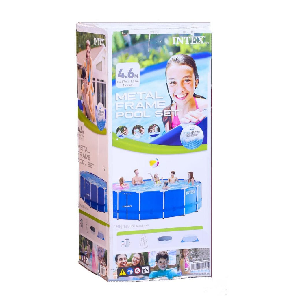 INTEX 15ft x 48" Metal Frame Pool Set Round 4.57m x 1.22m