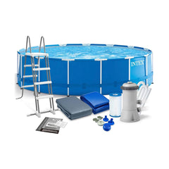 INTEX 15ft x 48" Metal Frame Pool Set Round 4.57m x 1.22m