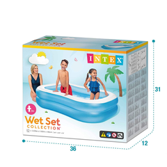 INTEX Swim Center Family Swimming Pool White Blue (80"X60"X19")
