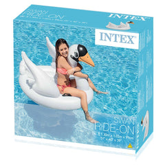 INTEX Ride-on Swan Mega Swim Pool Float (51"x40"x39")