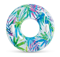 INTEX Groovy Color Inflatable Tropical Flower Transparent Tube Raft ( 38" )