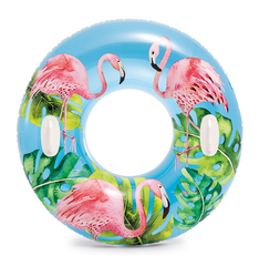 INTEX Groovy Color Inflatable Tropical Flower Transparent Tube Raft ( 38" )