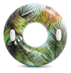 INTEX Groovy Color Inflatable Tropical Flower Transparent Tube Raft ( 38" )