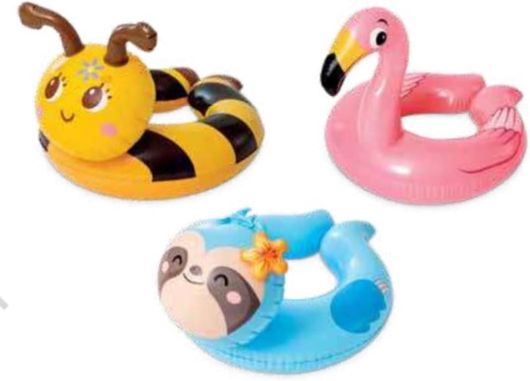 INTEX Animal Split Ring Flamingo ( 30" x 21.5" ) Sloth ( 23" x 21.5" ) Honey Bee ( 23" x 21.5" )