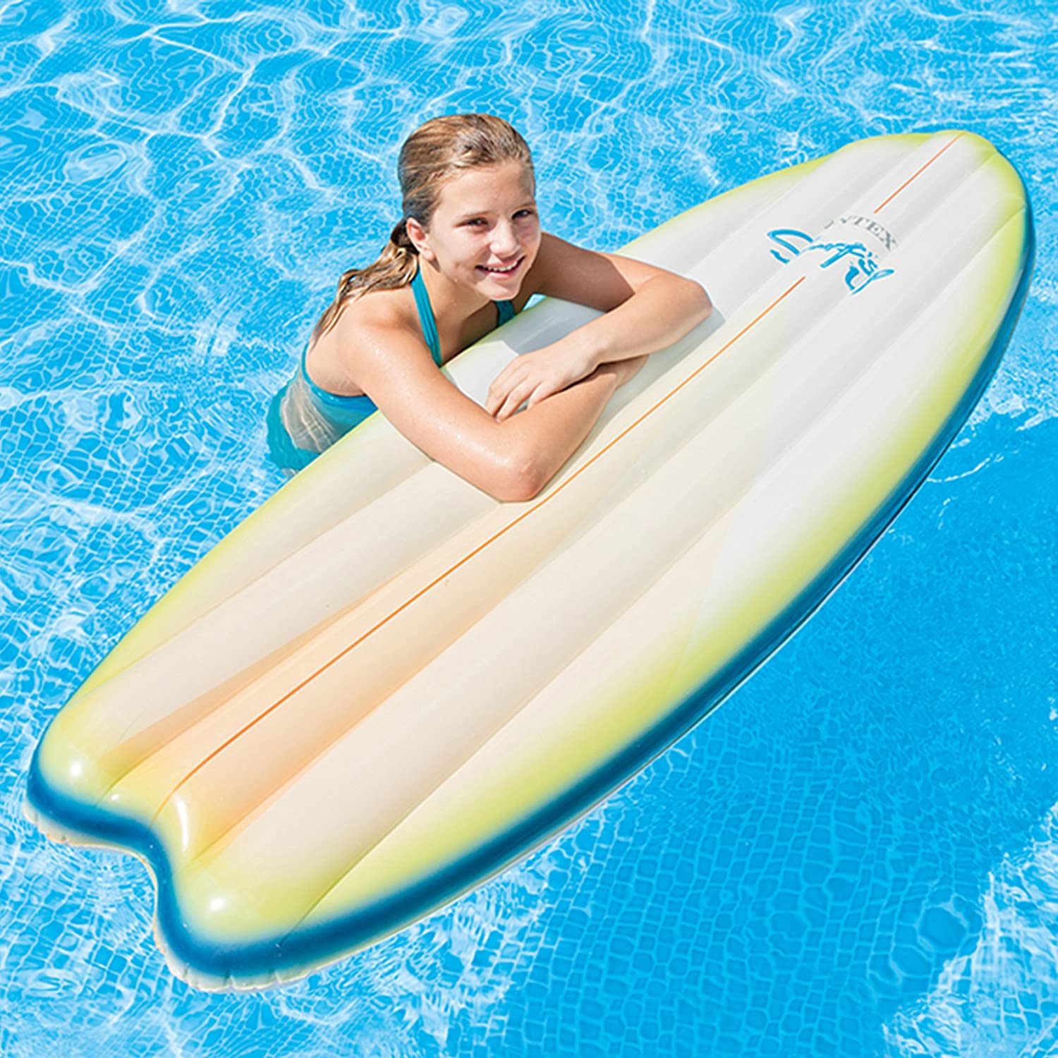 INTEX Surf's Up Inflatable Mats with Fiber-Tech Technology ( 70" x 27" )