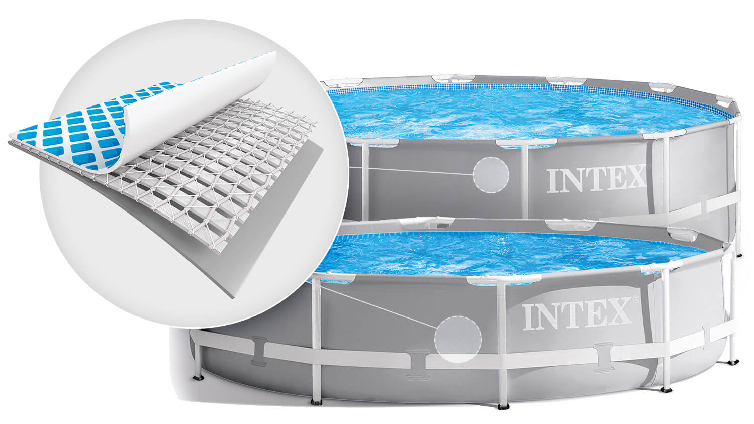 INTEX Prism Frame Pool Round 14ft x 42" With Filter Pump