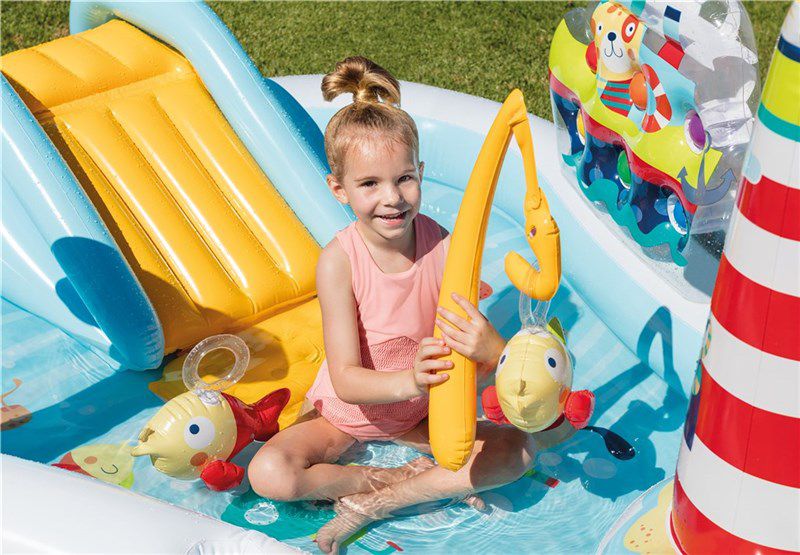INTEX Fishing Fun Play Center Inflatable Kiddie Pool 218 x 188 x 99 cm