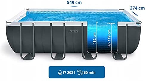 INTEX Ultra XTR Frame Rectangular Pool Set (18ft x 9ft x52" ) With Sand Filter Pump , Ladder, Pool Cover Ground Cloth