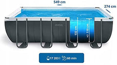 INTEX Ultra XTR Frame Rectangular Pool Set (18ft x 9ft x52" ) With Sand Filter Pump , Ladder, Pool Cover Ground Cloth