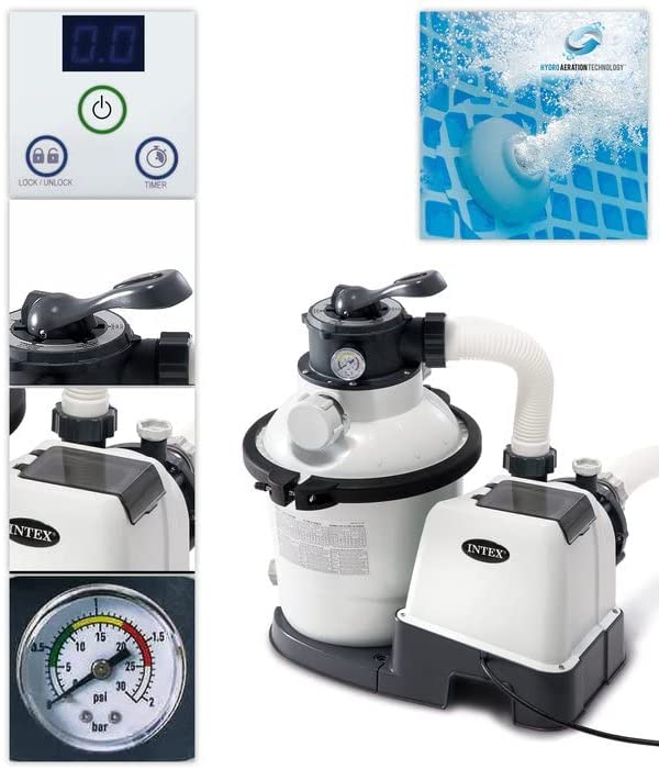 INTEX Ultra XTR Frame Rectangular Pool Set (18ft x 9ft x52" ) With Sand Filter Pump , Ladder, Pool Cover Ground Cloth