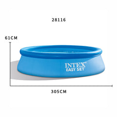 INTEX Easy Set Inflatable Puncture Resistant Pool 10'x24"