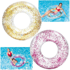 INTEX Transparent Glitter Tubes ( 46.8inch ) Inflatable Swimming Tubes Pool Swim Ring
